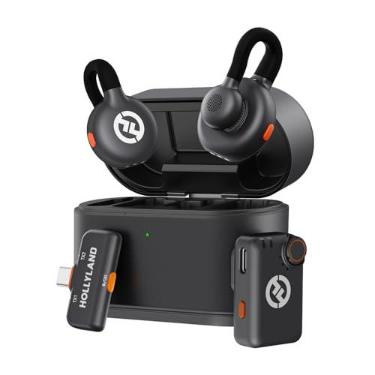 Imagem de Microfone Sem Fio Hollyland Lark M2S Mini Combo para Câmera/iPhone/Android/Laptop, 7g, Alcance 300m, Clipe Titânio