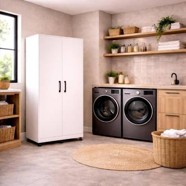 Imagem de Armario Clean 2 Portas Para Produtos de Limpeza Ideal Para Dispensa Ca