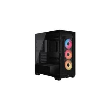Imagem de Gabinete Gamer Corsair 3500X RSR ARGB, Mid Tower, Lateral e Frontal em Vidro Temperado, 3 Ventoinhas RSR ARGB, Preto - CC-9011322-WW