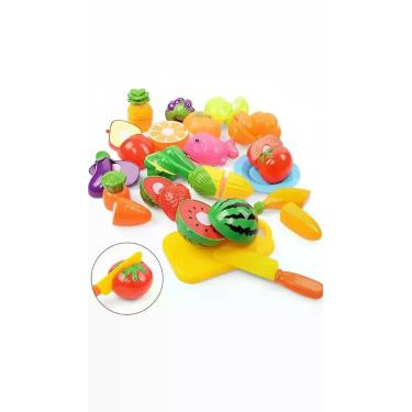 Imagem de Brinquedo Comidinha Cozinha Frutas Verdura tiras autocolantes Mas Colo