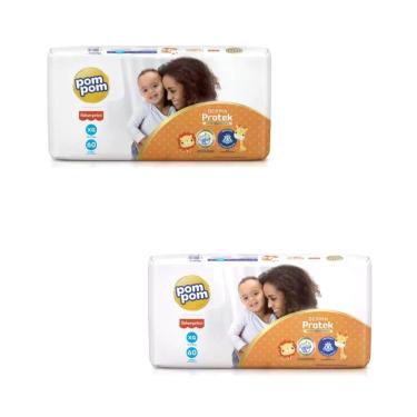 Imagem de Kit Fralda Pompom HIPER Derma Protek Tam XG - 120 fraldas - ATACADO BA