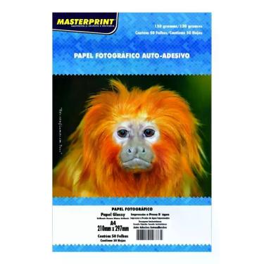 Imagem de Papel foto glossy auto adesivo 130g/m² a4 - 50 folhas - Sem marca