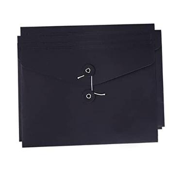 Imagem de 10 envelopes de papel Kraft A4, pastas de arquivos, pasta de documentos, com fecho de cordão para carteira, bolsos, sacos de arquivos, bolsa organizadora de papelada, para escritório, escola, casa