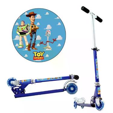 Imagem de Patinete Toy Story Pixar 3 Rodas Infantil Azul de Alumínio - DM Radica