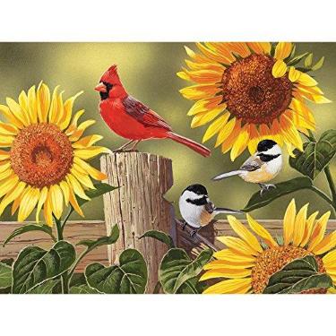 Imagem de Bits and Pieces 500 peças de quebra-cabeças de quebra-cabeças para adultos girassol e pássaros canores 500 Cardinalâ Jigsaw pelo artista Guillermo Vanderdasson