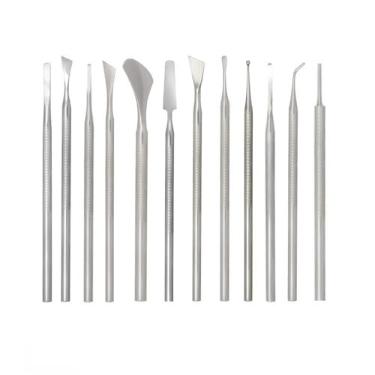 Imagem de Kit Podologia Cutemax Profissional C/12 Instrumentos Podóloga Aço Inox