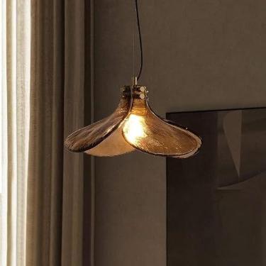 Imagem de Quarto Lustre Pendente Luz丨Lustres Retro Vidro Marrom Pendurado Iluminação Compatível com Sala de Jantar Varanda Luminárias Lustre de Teto, Decoração Moderna
