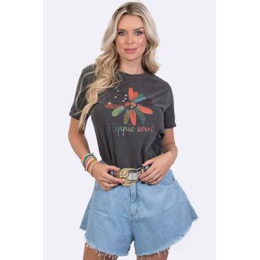 Imagem de Camiseta Feminina Maya Carvão - TAM PP - Dezzato
