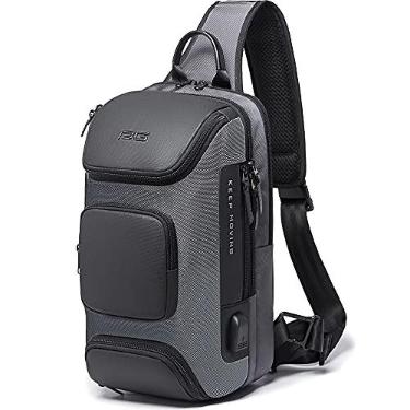 Imagem de BANGE Mini Mochila Masculina Bolsa Transversal de Ombro Impermeável Pequena Pochete Premium com Detalhes em Couro Compacta com Diversos Bolsos e Compartimentos Shoulder Bag Bange