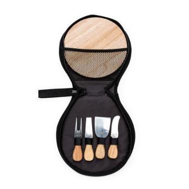 Imagem de Kit De Utensílios Para Queijo Faca Espátula Garfo Tábua 5 Peças - XBZ