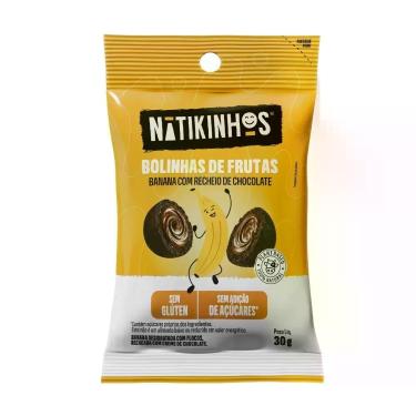 Imagem de Bolinhas de Frutas Natikinhos Banana com Recheio de Chocolate Sem Glút
