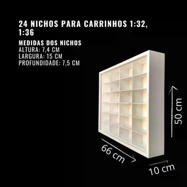 Imagem de Expositor 24 nichos 1:32 para miniatura carrinhos 22-1 - Genérica, Bra