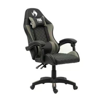 Imagem de Cadeira Gamer Fox Vulpes, Até 110Kg, Reclinável, Com Almofadas, Com Ajuste, Cinza