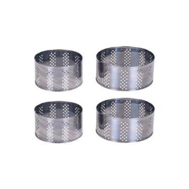 Imagem de Formas de Inox Queijos 500g a 1kg e 1kg a 1,5kg (2 de cada) Cor:Cinza 