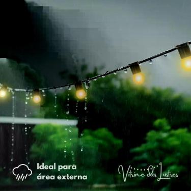 Imagem de Varal de Luzes 20 Metros Com Lâmpadas LED Externo Gambiarra Cordão Ama