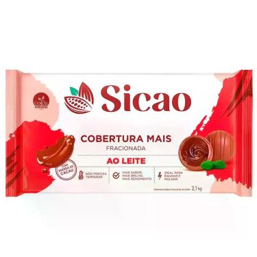 Imagem de Cobertura Mais Ao Leite  - Barra - 2,1 kg  - 1 unidade - Sicao - Rizzo