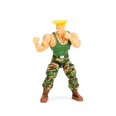 Imagem de Jada Toys Street Fighter II Guile Figura de ação Escala 1:12, 15 cm de altura, cabeças, mãos e acessórios intercambiáveis
