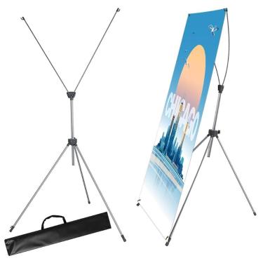 Imagem de Suporte para Banner JACNITAD 61-91cm Prata  Pacote com 4 Unidades e Bo