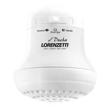 Imagem de Chuveiro Elétrico Maxi Ducha 3200W Resistência Elétrica com Jato Cromado Branco Lorenzetti 220V