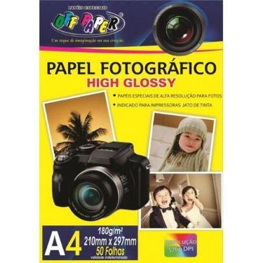Imagem de Kit 500fls Papel Fotografico 180G A4 Branco - Off Paper