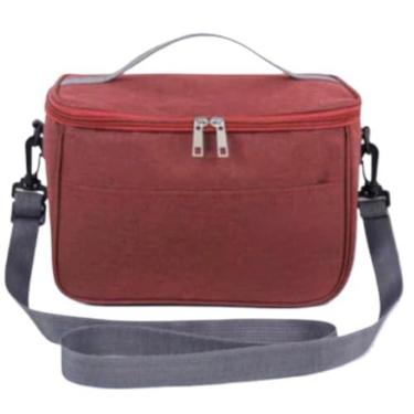 Imagem de Bolsa Térmica de Mão a Prova D'água Para Levar Sucos, Lanches e Marmitas (Vinho/M)