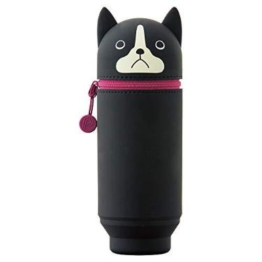 Imagem de LIHIT LAB Estojo grande para lápis de pé para escola escritório faculdade, bonito material escolar, porta-canetas de animal porta-lápis meninas, artista, Boston Terrier (A7714-8)