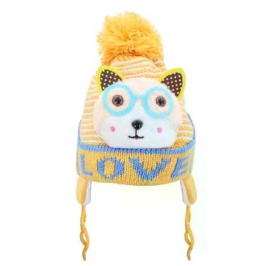 Imagem de Touca Gorro Infantil Amarela Gatinho Tamanho único