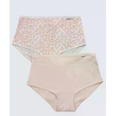 Imagem de Kit 2 Calcinhas Alta Estampada DelRio-24220, Rosa, G