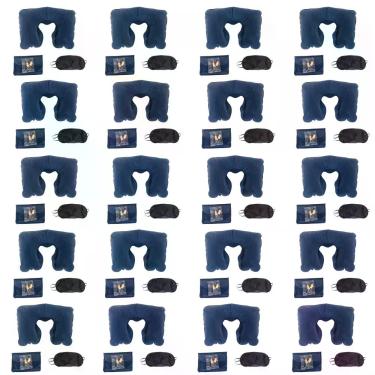 Imagem de 20 Kits de Viagem Com 3 Itens - Tapa Olho - Almofada - Protetor Auricu