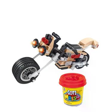 Imagem de Brinquedo de Encaixar Montar Speed Moto 3 em 1 142 Peças + Massinha Co