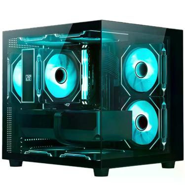 Imagem de Gabinete Gamer Aquarius MT-G720BK Micro ATX para Micro ATX e Mini ITX em Aço com Vidro Temperado Preto C3tech