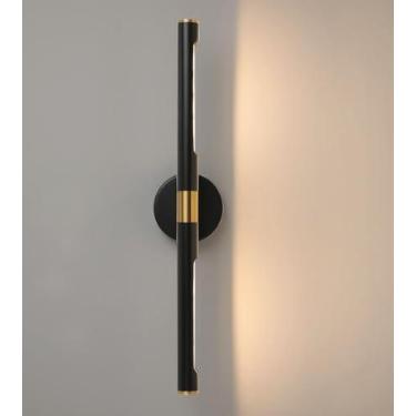 Imagem de Munbea Luminária de banheiro dourada preta de 61 cm sobre o espelho, luminária ajustável de 360° rotativa, luminária de arandela de parede moderna.