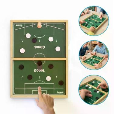 Imagem de Jogo Gol a Gol Junges MDF Futebol de Mesa com Elástico