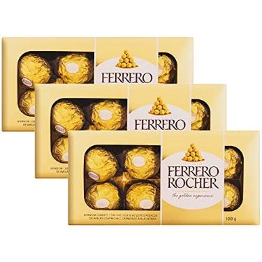Imagem de Kit 3 Caixas Bombom Ferrero Rocher 8 Unidades Presente 100g