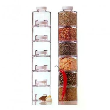 Imagem de Porta Condimentos Empilhável Spice Tower 6 Peças Acrilico