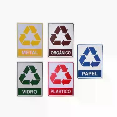 Imagem de Kit 30 - Adesivos Lixo Reciclável 30 uni. - Adesivo para lixeira lixo 