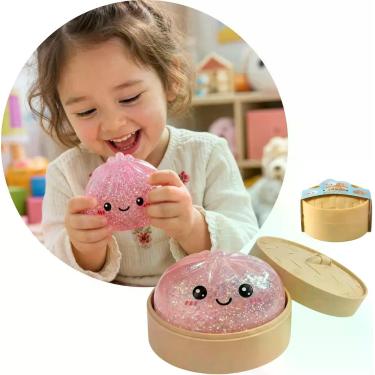 Imagem de Brinquedo Antiestresse Squishy Pãozinho Dumpling com Glitter (Multicol
