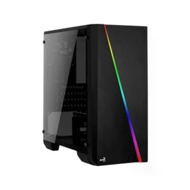 Imagem de Gabinete Gamer Aerocool Mini Cylon Preto RGB Lateral Micro ATX Mini ITX