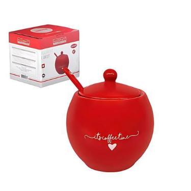 Imagem de Açucareiro de Porcelana Vermelho 350ml  Haüskraft - Hauskraft, Vermelh
