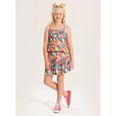 Imagem de Conjunto Verão Menina Verde Cropped Alcinha e Saia com Babado Jardim d