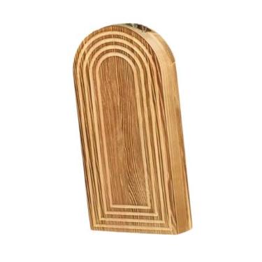 Imagem de Generic Suporte de parede de madeira para vasos suspensos Boho, suporte de parede de madeira para vasos de flores secas em casa