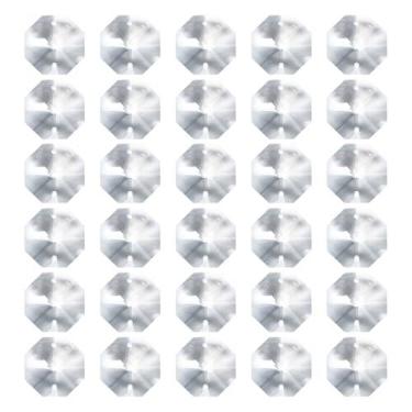 Imagem de PATIKIL Pingentes de cristal octógono K9 com 2 furos, pacote com 30, lustre de 30 mm, peças de prismas, ornamentos para pendurar contas para decoração de artesanato DIY, transparente