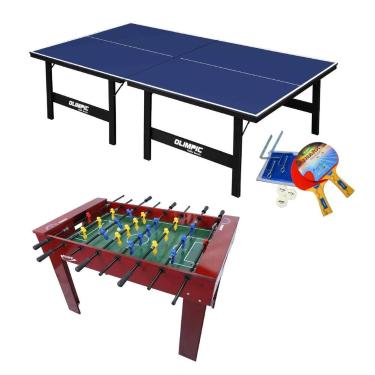 Imagem de Kit com Mesa De Tênis de Mesa PingPong e Mesa de Pebolim Klopf 1005107