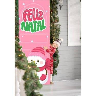 Imagem de Capa de Porta Decorativa Natalina  Estampa em Alta Definição 87x213cm 