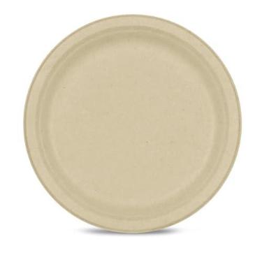 Imagem de Tellus Products, pratos descartáveis ecológicos de 15 cm, cor natural, feito nos EUA de cana de açúcar (125 unidades)