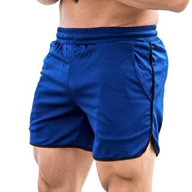 Imagem de Homesen Calções de fitness masculinos de secagem rápida para academia de praia calções de verão para exercícios esportivos de corrida com bolsos