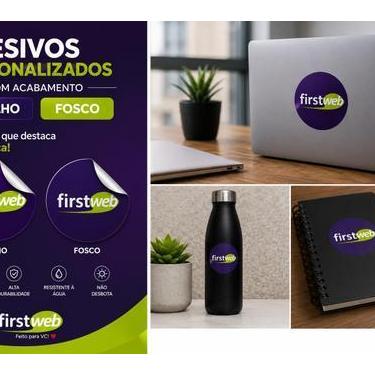 Imagem de Adesivo vinil promocional - 500 unidades - 5x5cm - arte personalizada 