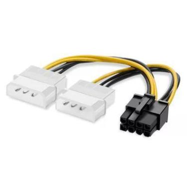 Imagem de Cabo Adaptador Energia/Alimentação 2x Molex Macho, Para Pci-e Pci Express, 8 Pinos