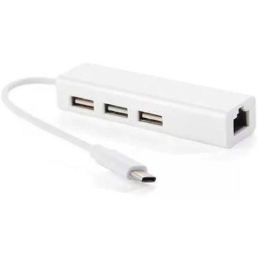 Imagem de Hub Com 3 Portas Usb E Entrada Rj45