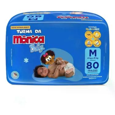 Imagem de Fralda Descartável Turma Da Mônica Giga M 80 Quatrosec - Monica, Médio